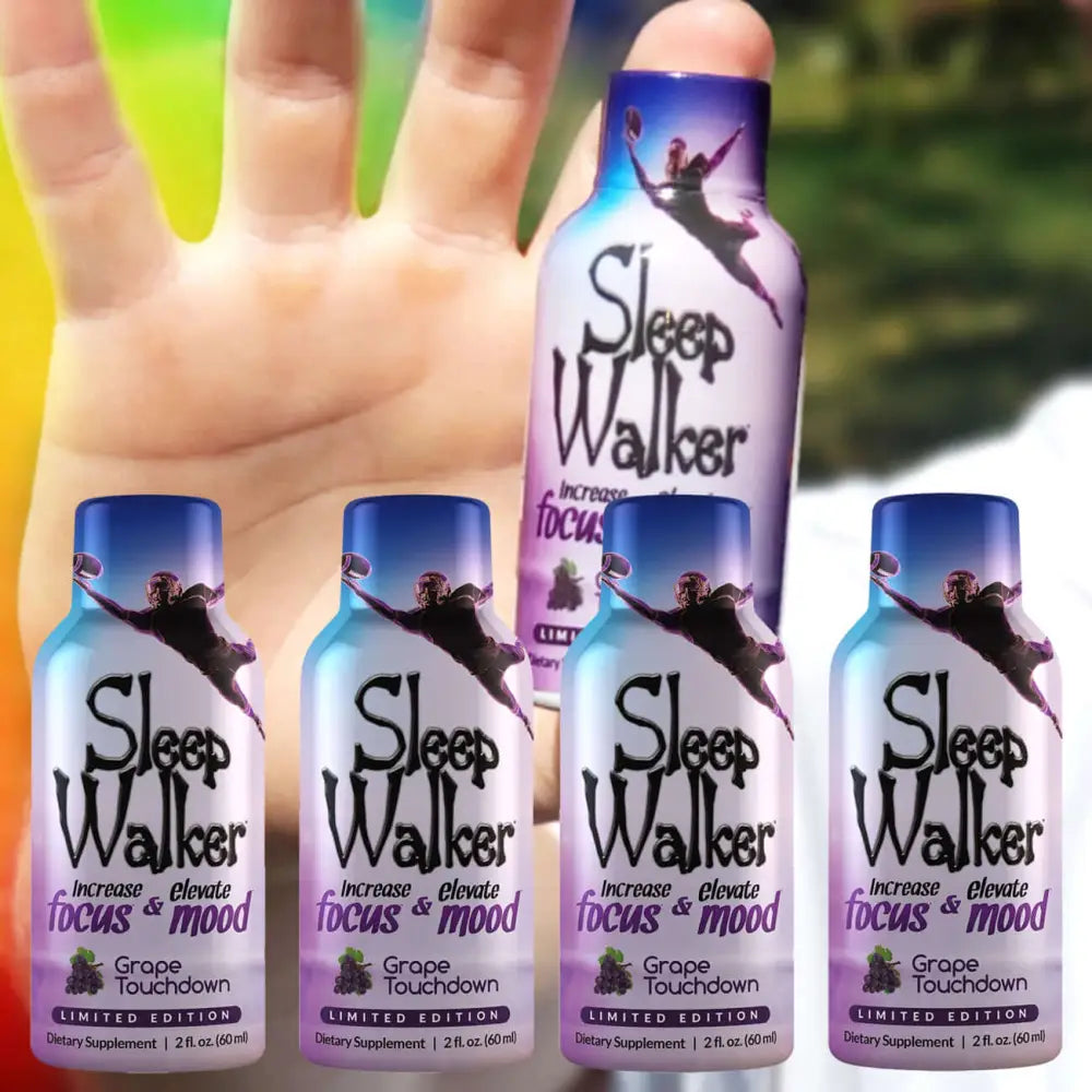 2oz Sleep Walker Grape Touch Down Shot Focus & Mood Optimizer Full Box - Dietary Supplement