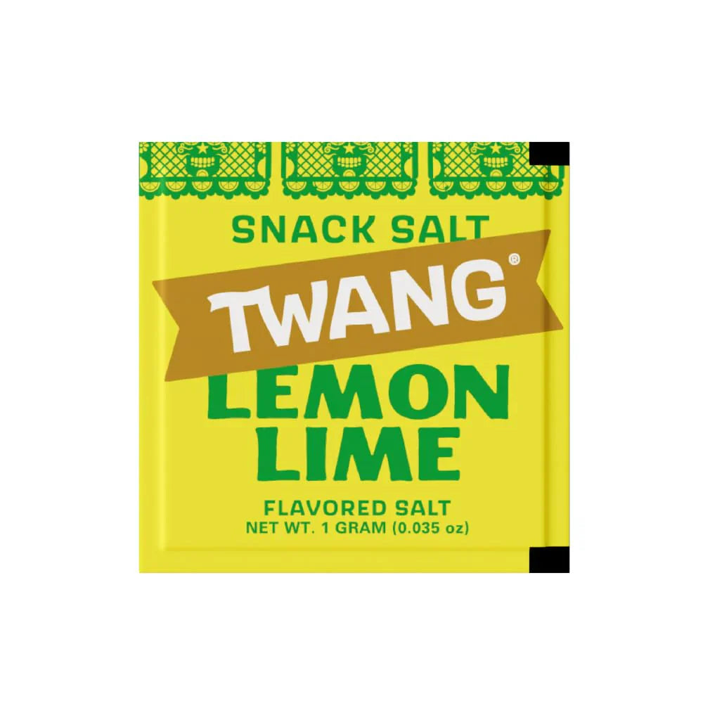 Twang Twangerz Snack Topping, Lemon Lime Flavor – 1g Packets (200 Count) | Tangy & Citrusy Snack Seasoning