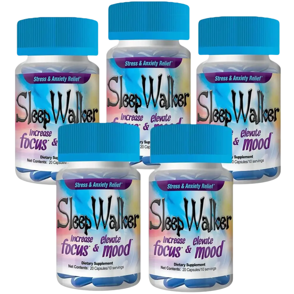 80 Capsules Sleep Walker Mood Enhancer 4 Bottles of 20 Red Dawn Pill Caps - Dietary Supplement