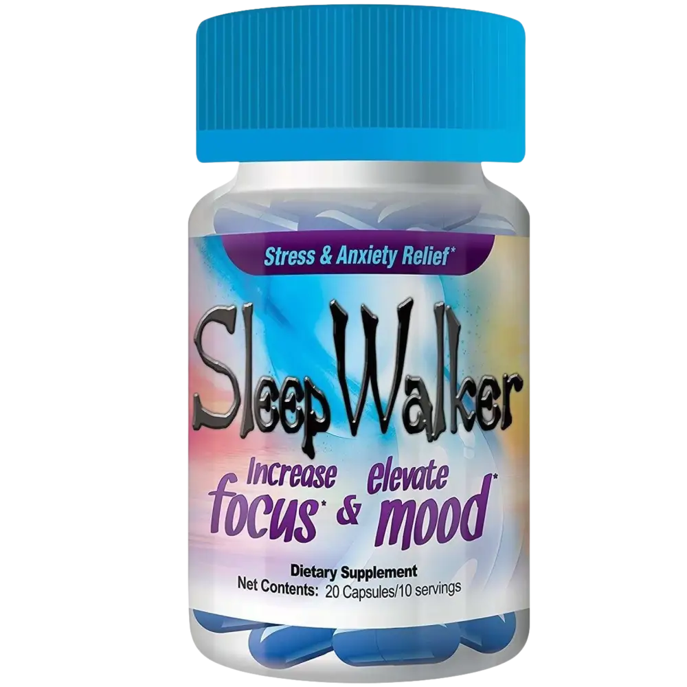 80 Capsules Sleep Walker Mood Enhancer 4 Bottles of 20 Red Dawn Pill Caps - Dietary Supplement