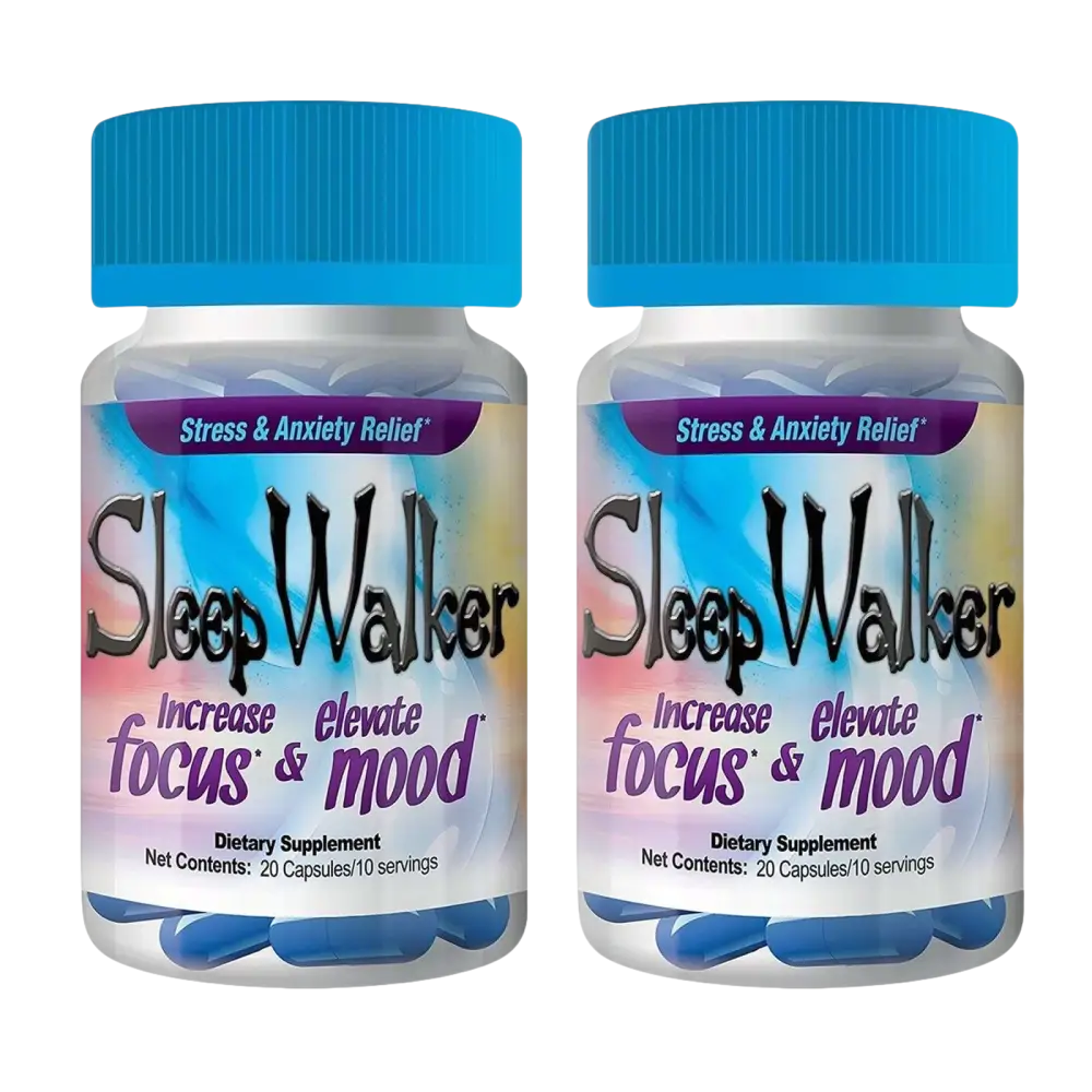 80 Capsules Sleep Walker Mood Enhancer 4 Bottles of 20 Red Dawn Pill Caps - Dietary Supplement