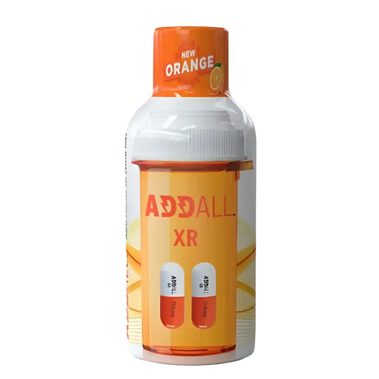 Addall XR Shot Orange 2oz Memory Mental Brain Concentrate 12 Bottles - Dietary Supplement