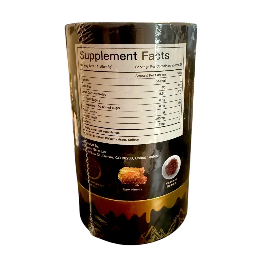 Himalayan Shilajit Honey Energy Stick – Natural Vitality & Wellness Support 30 Sticks - Dietary Supplement