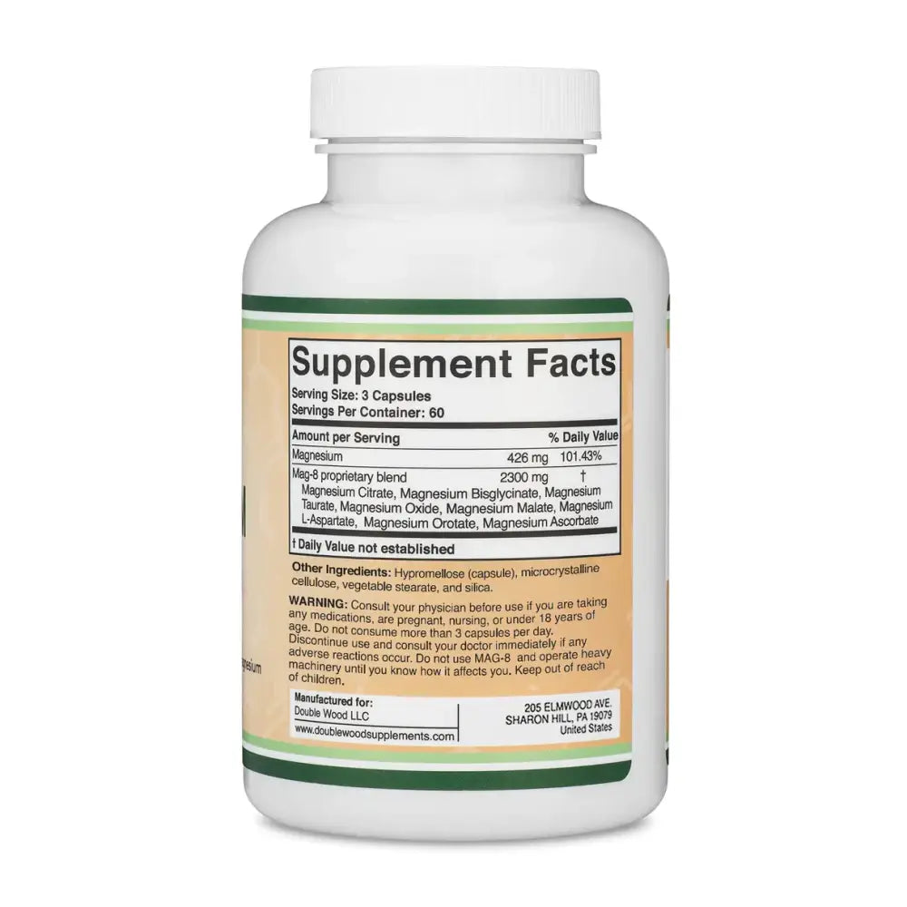 MAG-8 Magnesium Complex – 8 Forms of Magnesium for Optimal Health (100 Capsules) - Dietary Supplement