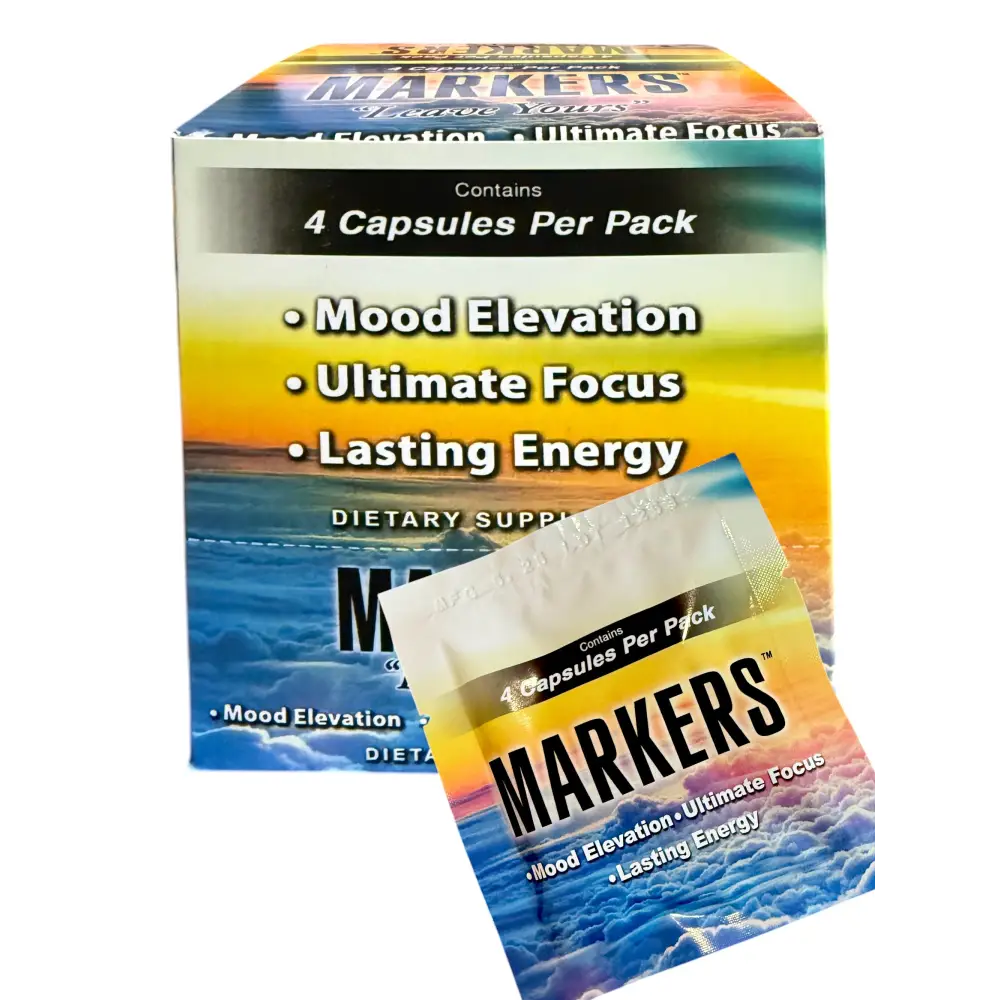 Markers ’Leave Yours’ – Mood Focus & Energy Capsules (12 Pack) - Dietary Supplement