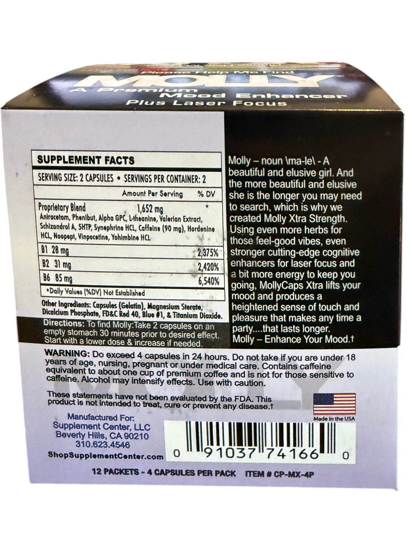 Molly – Premium Mood Enhancer + Laser Focus – Extra Strength Box (12 Packets, 2 Servings Each)