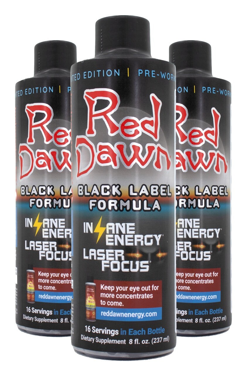 Red Dawn Black Label Formula 8oz Bottle 16 Serving 3 Bottles
