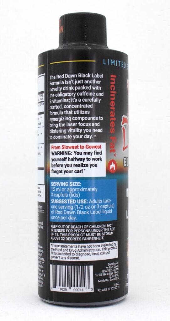 Red Dawn Black Label Formula 8oz Bottle 16 Serving 3 Bottles