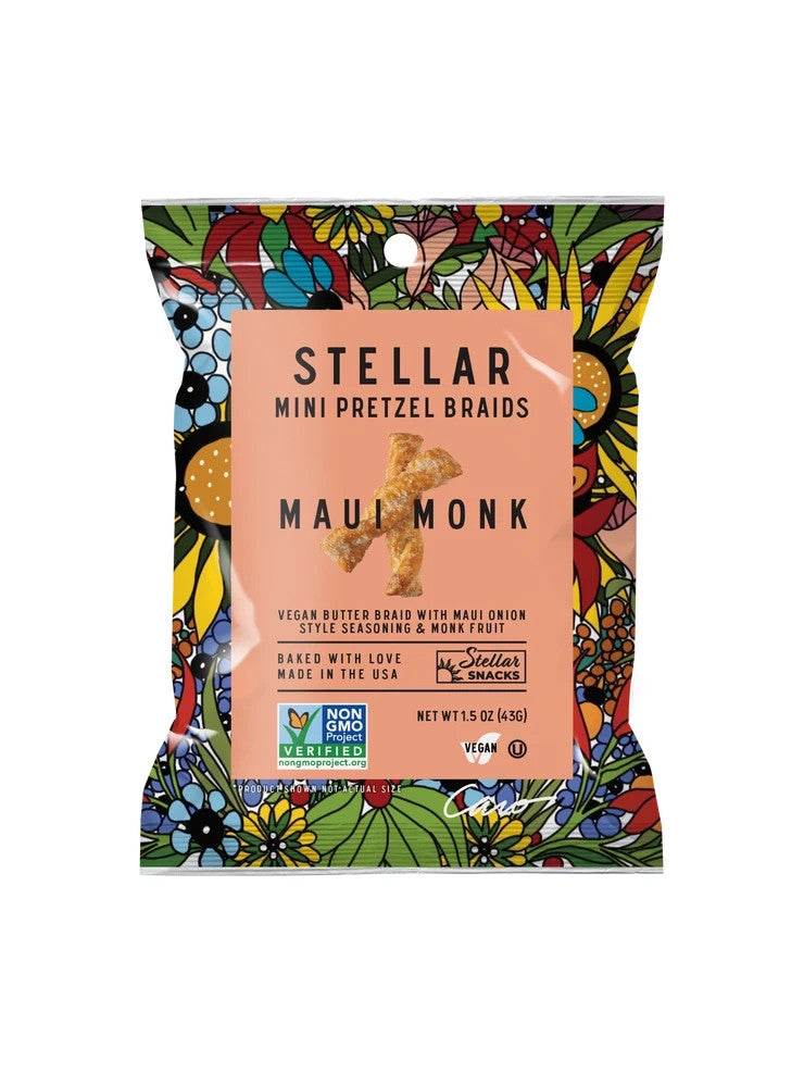 4-Pack Stellar Pretzel Braids – Maui Monk (1.5oz Each) | Vegan Snack Made in USA - XDeor