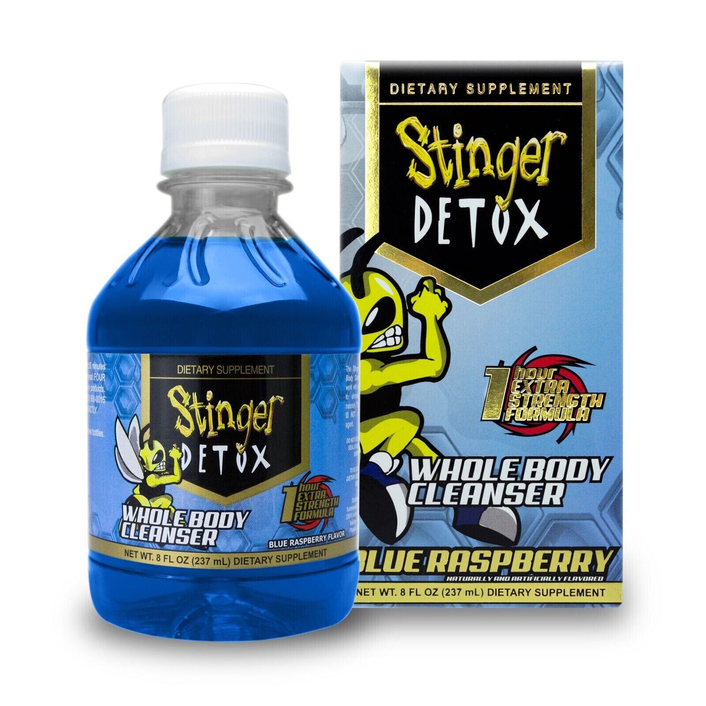 Stinger Detox Whole Body Cleanser – 1 Hour Extra Strength Drink – Blue Raspberry – 8 FL OZ