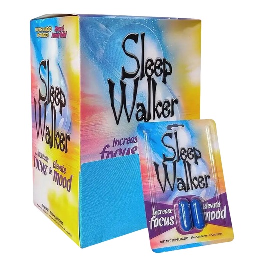 Sleep Walker Capsules Focus & Mood Optimizer Blister - 24 Pack of 2CT Full Box - Dietary Supplement