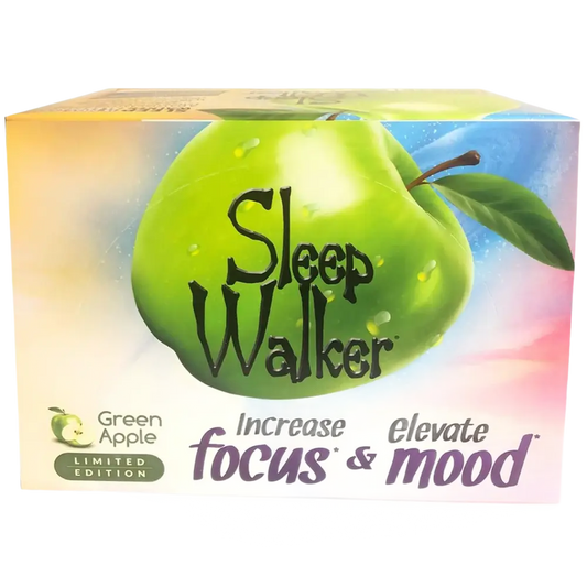 Sleep Walker Shot Green Apple Focus & Mood Optimizer Full Box 12 Bottles 2oz - Dietary Supplement
