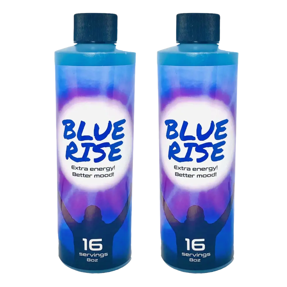 8oz Blue Rise Extra Mood Energy Red Dawn Formula Party Drink 4 Bottles - Dietary Supplement