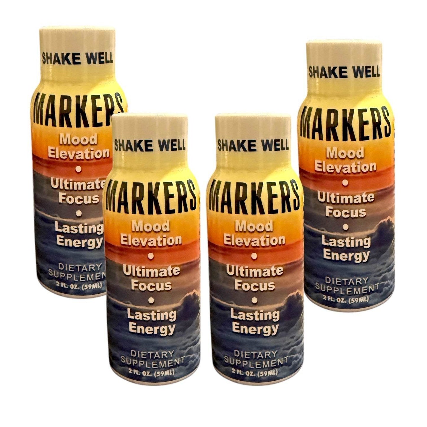 Markers Mood Elevation Ultimate Focus & Lasting Energy | 12-Pack Box (2oz Shots) - XDeor