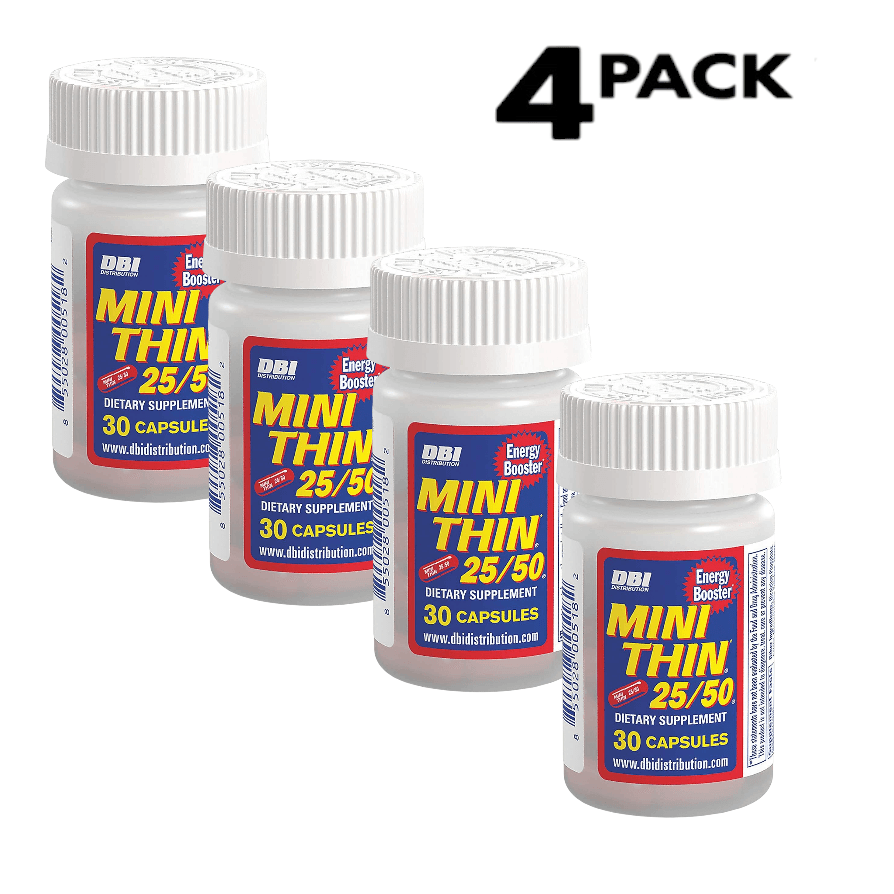 Mini Thin Energy Booster 25/50 – 30 Count Capsules (4 Pack) - XDeor