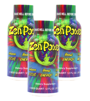 Zen Power Shots 2oz for Mood & Energy Enhancer 3 Pack