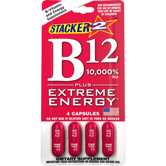 Stacker 2 B12 10,000% – Extreme Energy Capsules 6 Pack 24 Capsules