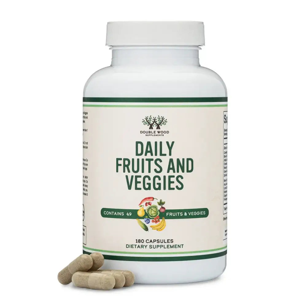 Fruits & Vegetables Supplement – 1,500mg of 49 Fruits & Veggies (100 Capsules) - Dietary Supplement