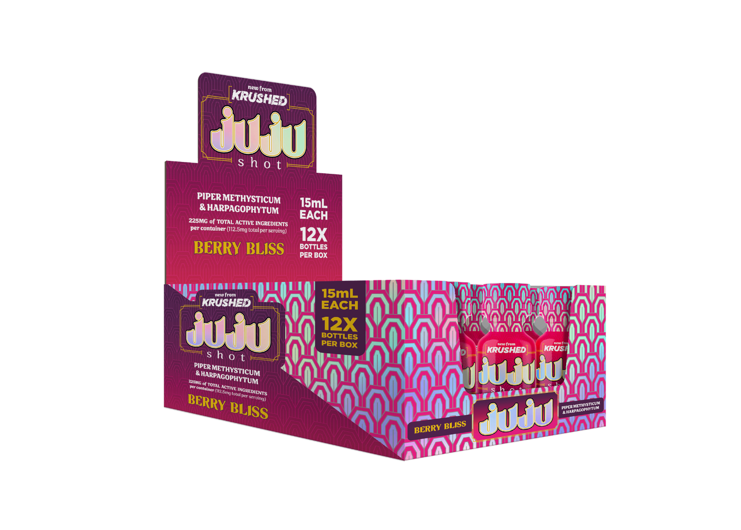 Krushed JUJU Kava Shot – Berry Bliss | Kava and Devil’s Claw Blend (15mL) 225mg 2 Pack