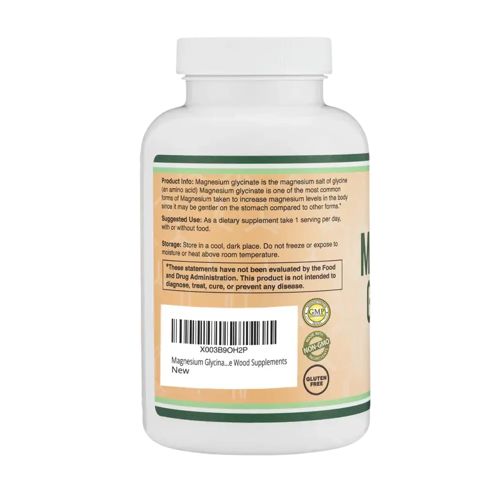 Magnesium Glycinate 400mg – High Absorption Gentle on Stomach (180 Capsules) - Dietary Supplement