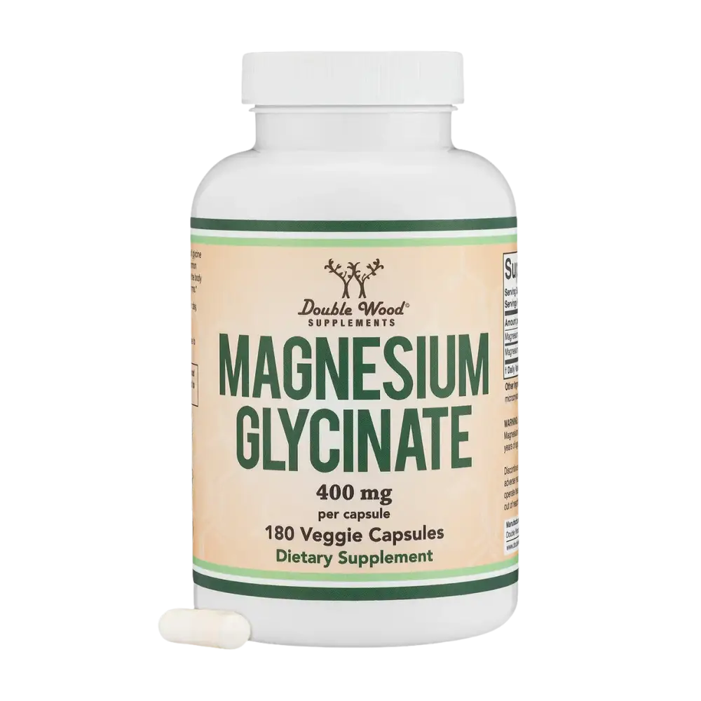 Magnesium Glycinate 400mg – High Absorption Gentle on Stomach (180 Capsules) - Dietary Supplement