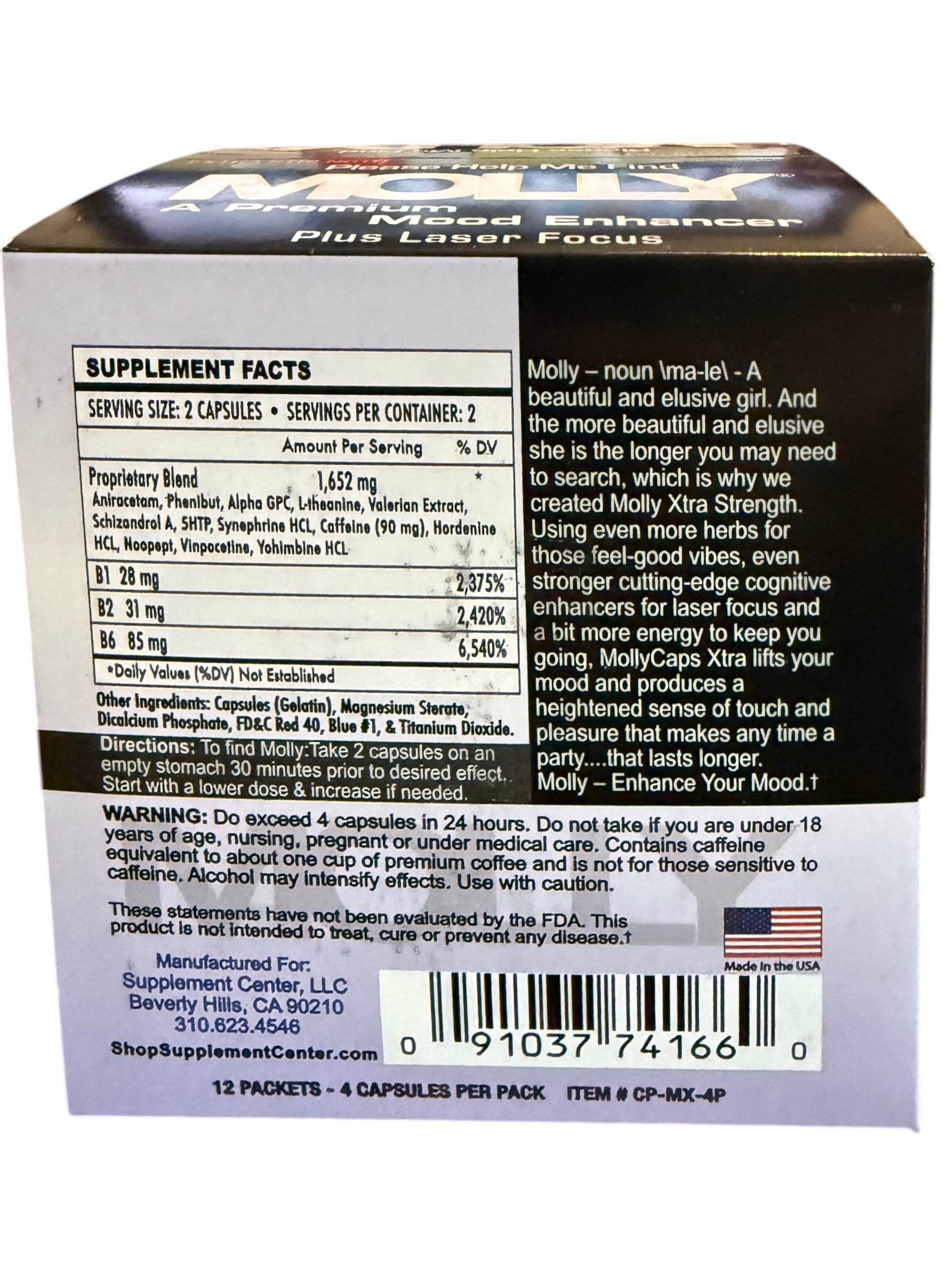 Molly – Premium Mood Enhancer + Laser Focus – Extra Strength Box (12 Packets, 2 Servings Each) - XDeor