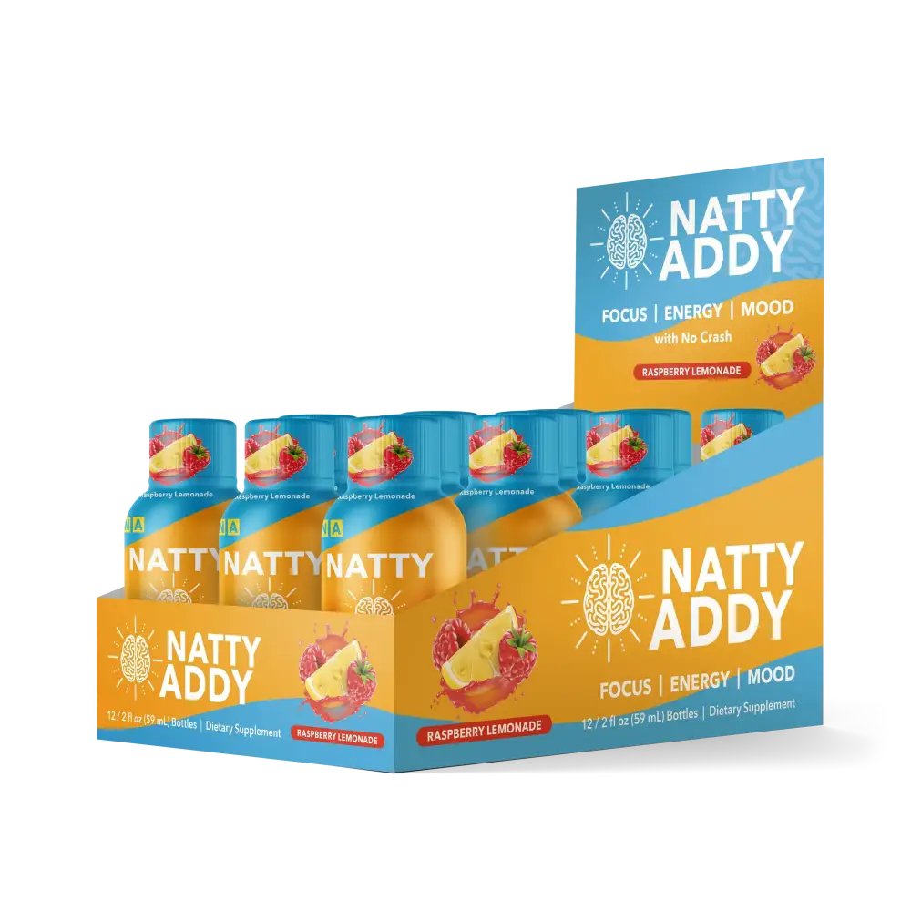 Natty Addy 2oz Energy Shots – Fast-Acting Focus & Performance Boost - Full Box - Dietary Supplement