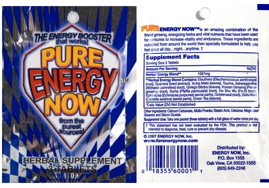 Pure Energy Now – Herbal Energy Booster Tablets | Natural Focus & Vitality Support