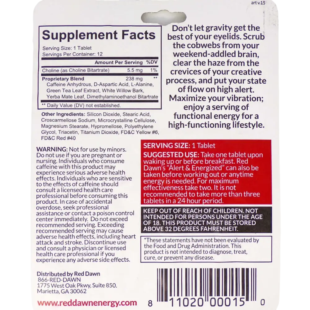 Red Dawn Alert & Energized Melt Fat Upgrade Productivity Stay Happy! FULL BOX - Dietary Supplement