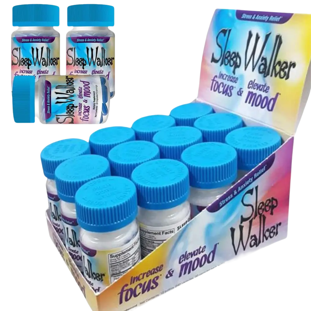 Red Dawn Sleep Walker Capsule Focus Mood Enhancer Full Box 12 Bottles - Dietary Supplement