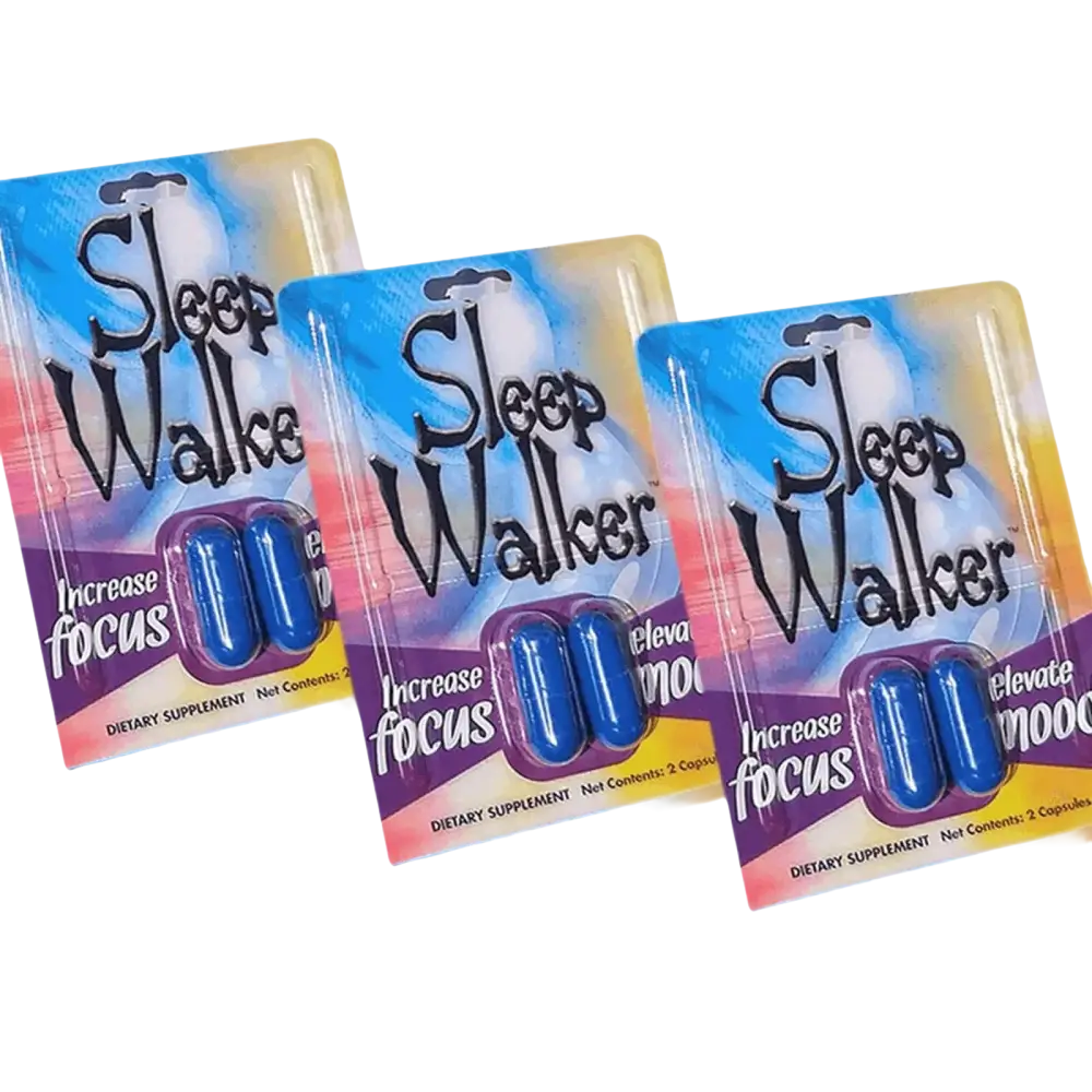 Sleep Walker Capsules Focus & Mood Optimizer Blister - 24 Pack of 2CT Full Box - Dietary Supplement