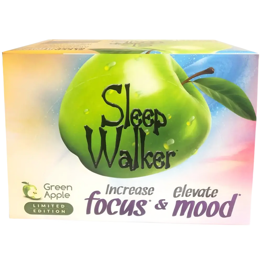 Sleep Walker Shot Green Apple Focus & Mood Optimizer Full Box 12 Bottles 2oz - Dietary Supplement