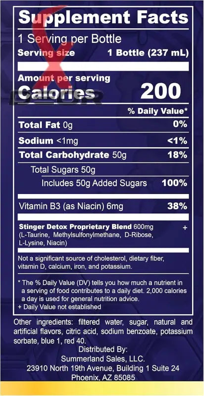 Stinger detox buzz 5x extra strength drink – grape 8 fl oz