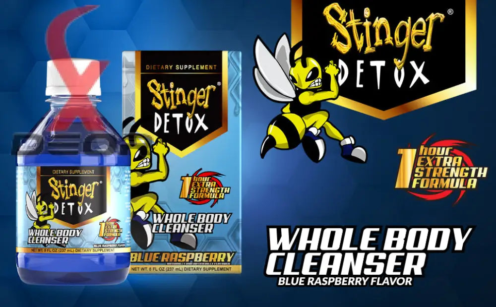 Stinger detox whole body cleanser – 1 hour extra strength drink blue raspberry 8 fl oz