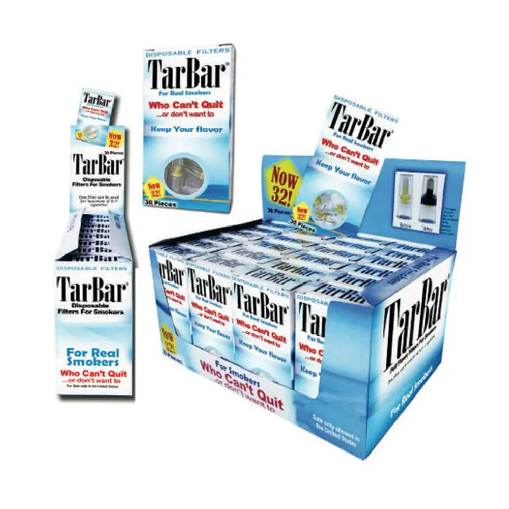 TarBar Cigarette Filters Disposable - 10 BOXES 320 Filters Total - Papers and Wraps
