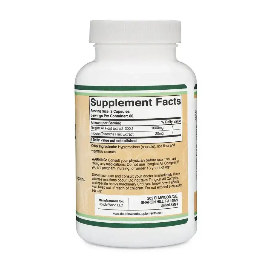 Tongkat Ali Extract 1000mg – Yellow Eurycoma Longifolia Jack – 120 Capsules - Dietary Supplement