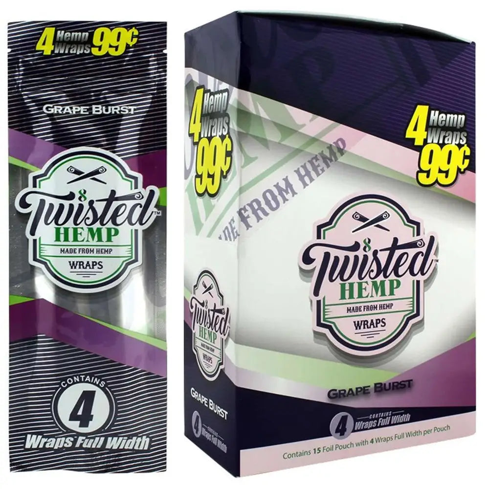 Twisted Hemp Grape Burst Wraps Full Box - Papers and Wraps