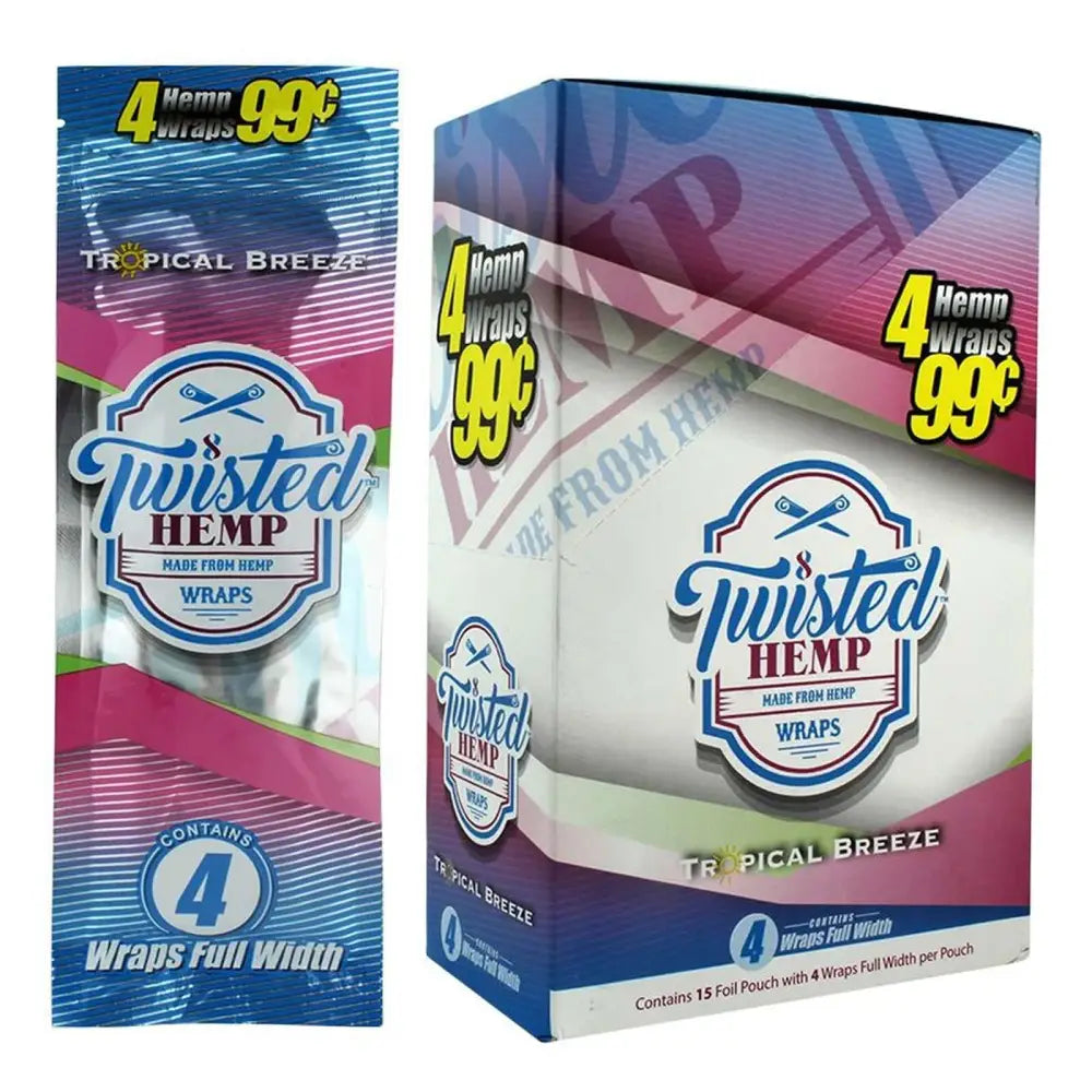 Twisted Hemp Tropical Breeze Wraps Full Box - Papers and Wraps