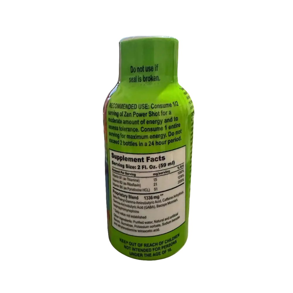 Zen Power 2oz Shot 12 Bottle of 2oz Zenpower Mood Enhancer Shot - Dietary Supplement
