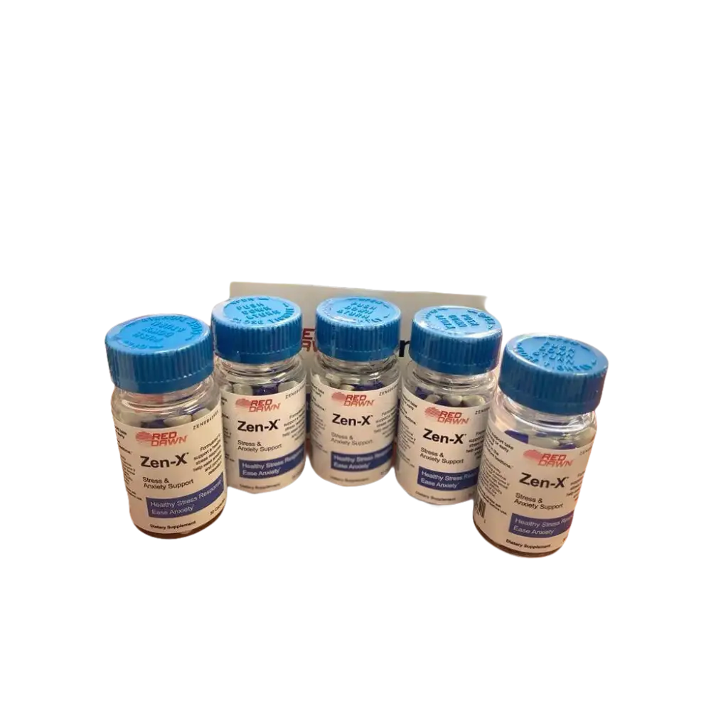 ZENX STRESS & ANXIETY SUPPORT 30 COUNT CAPSULE 2 BOTTLE BY RED DAWN - Dietary Supplement